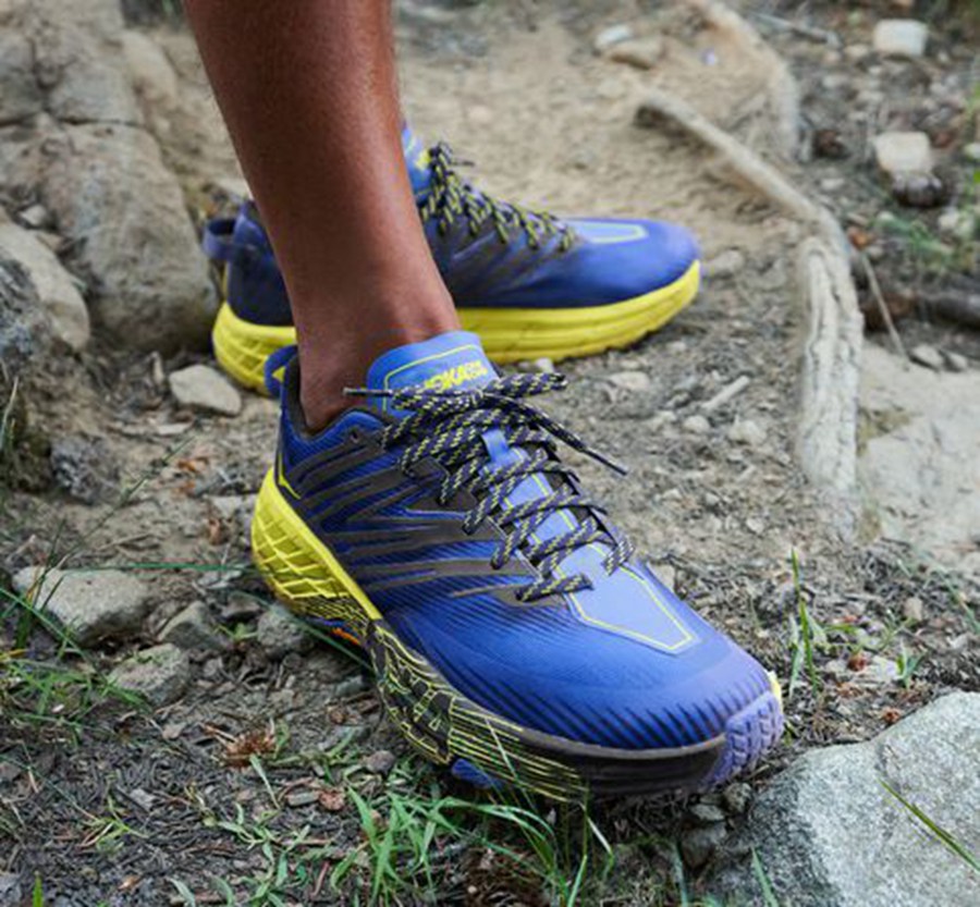 Tenis Trail Hoka One One Masculino Azuis/Verdes - Speedgoat 4 - 870-SMWJHR